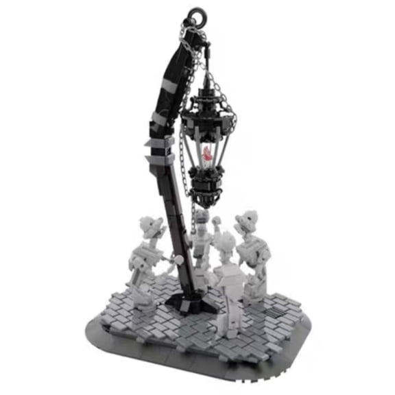Gothic Lantern & Skeleton Scene Building Block Set, Creative Gift for Adults, Home Office Table Centerpiece Decor