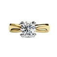 thumbnail image 2 of Solitaire Engagement Rings for Women | Center 7MM Round Cut Lab Created Moissanite Wedding Promise Rings for Her in 14K Solid Yellow Gold, Ring Size 5, 2 of 6