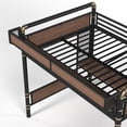 thumbnail image 4 of Bellemave Queen Size Gaming Loft Bed with Desk, Metal Loft Bed Frame with Power Outlet, LED Lights, Pegboard, Mesh Storage Baskets, High Loft Beds with Storage Stairs & Wardrobe for Kids Teens, Black, 4 of 14