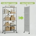 thumbnail image 6 of Folding Shelf on Wheels 5-Tier , Freestanding Metal Wire Storage Rack for Pantry Kitchen Garage, No Assembly Rolling Shelves Unit (Gray-2Pack), 6 of 9