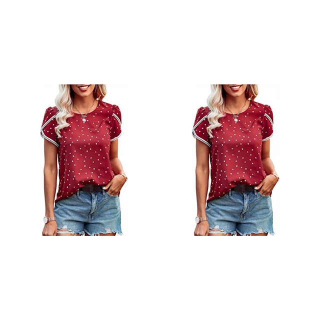 Guardurnaity Camiseta de mujer con cuello redondo, camisa informal transpirable, blusa, ropa Type2 NO2