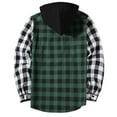 thumbnail image 3 of Stamzod Spring & Fall Hoodies for Men Fashion Plaid Printed Long Sleeve Button Up Shirt Men Loungewear Casual Loose Sweatshirts for Men with Pocket Green M, 3 of 6