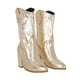 thumbnail image 1 of Platonia|Bota Vaquera Bordada Cowboy Metálica Oro Montana Cabra De Mujer, Bota Moderna Estilizada Cowboy, 1 of 5