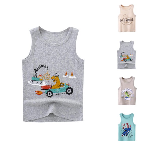 Boys Sleeveless Casual Top for Summer Essentials Kids Clothing Boys Tops Shirt Lightweight Everyday Wear Casual Boys Clothes for Warm Weather