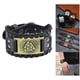 thumbnail image 5 of Bracelet Triangle Trendy PU Leather Men's Tribal Medieval Wristband Punk Cuerda Punk Rock , PU Bronce Yinane pulsera de tótem vikingo, 5 of 8