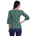 thumbnail image 4 of Moomaya T-Shirt Court pour Femmes en Coton Imprimé à Manches à Volants Grande Taille, 4 of 4