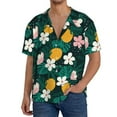 thumbnail image 3 of Xecao offers the Tropical Fruit for Men's Casual Short-sleeved Shirt, a button-up collared shirt with a pocket, perfect for beach vacations and yacht travel in the size., 3 of 7