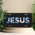 thumbnail image 4 of License Plate, Jesus themed Typography Decorative Front,Personalized Stainless Steel License Plate Cover For Men Women,12.2" X 6.2", 4 of 6