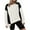 White, variant on DeHolifer Women's Sweatshirts Color Block Crewneck Long Sleeve Split Loose Pullover Fall Winter Sweatshirts Tops Beige 2XL
