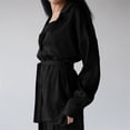 thumbnail image 3 of Txlixc Traje de pijama para mujeres, chaqueta de boton de manga larga con pantalones y cinturon Txlixc moda, 3 of 4