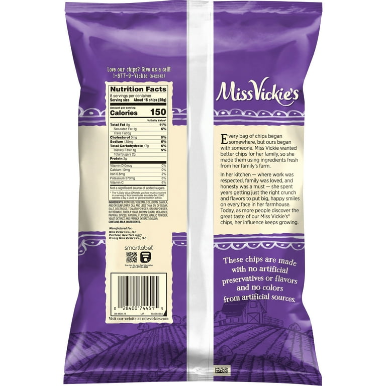 Miss Vickie's Applewood Smoked BBQ Kettle-Cooked Potato Chips 8 oz