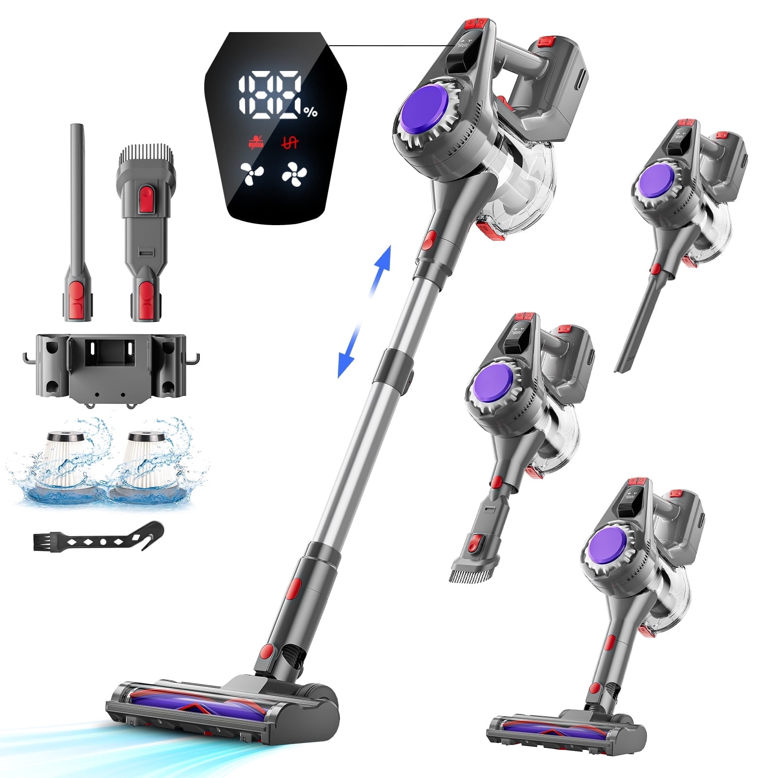 SUXIANGVAC Cordless Vacuum Cleaner with 500W Brushless Motor, Self