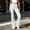 White, variant on LVHAOGJOB Womens Yoga Pants Elastic Waisted Leggings Full Length Stretchy Gym with Pockets Pants for Juniors Solid