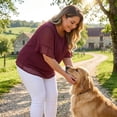 thumbnail image 2 of Agnes Orinda Women's Plus Size Top Swiss Dots Blouse Round Neck Ruffle Sleeve Casual Tee Shirt 4X Burgundy, 2 of 8