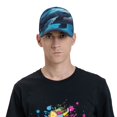 thumbnail image 4 of Fotbe Colorful Ocean Whale Gorro Clásico de Béisbol, Gorra Ajustable con Broche Snapback, Gorro de Exterior de Algodón Suave, 4 of 6