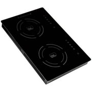 True Induction TI-2BN Built-in UL858 Certified, 15" Vertical Dual Induction Cooktop 1750W Glass-Ceramic Top