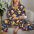 thumbnail image 6 of Naloa Skull gold flower Pajamas for Women Set, Womens Pajama Sets, Lounge Sets for Women, 2pjs for Women-Large, 6 of 7