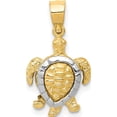 thumbnail image 1 of 14K Two-Tone Gold Turtle Charm (20 X 12) Made In United States k4880, 1 of 6