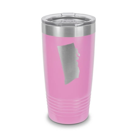 

Rhode Island Shaped Tumbler 20 oz - Laser Engraved w/ Clear Lid - Stainless Steel - Vacuum Insulated - Double Walled - Travel Mug - ri - Light Purple