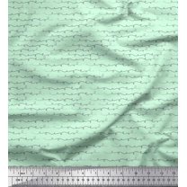 Soimoi Cotton Duck Fabric Hand Drawn Curve Shirting Printed Fabric 1 Yard 42 Inch Wide