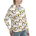 thumbnail image 6 of Fotbe Penguin With Flowers Pattern Womens Long Sleeve Hoodie, Pullover Hooded Sweatshirt, Kangaroo Pocket Hoodie with Eye-catching Drawstrings-Medium, 6 of 7