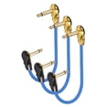 thumbnail image 1 of Uxcell 3 Pcs Guitar Patch Cables 15 Inch Pedal Board Cord 1/4 Inch Metal Flat Head TS Right Angle Guitar Patch Effect Cable Cord for Instrument Effect Pedal Mixing Console, Blue, 1 of 6