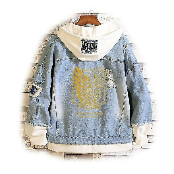 Attack on titan stylish hooded denim jacket shop