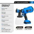 thumbnail image 2 of PRO Blue 1200ml HVLP Spray Gun, 4 Nozzles Pieces, 2 of 12