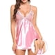 thumbnail image 3 of Ropa de dormir para mujer, camisón de encaje con tirantes finos, espalda cruzada y cuello en V profundo, vestido de lencería, 3 of 8