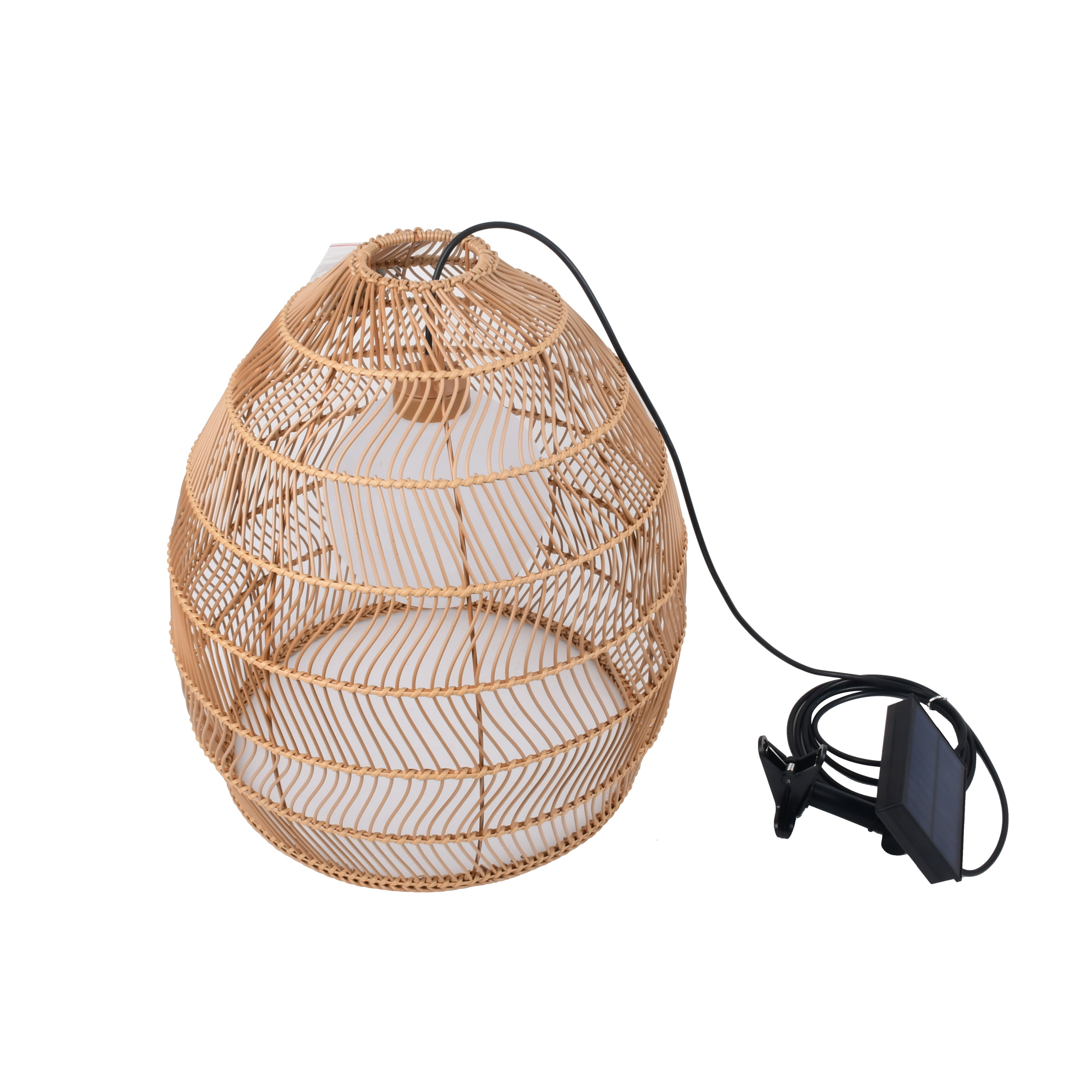 Better Homes & Gardens Battery-Powered 19'' 13 Lights Black PE Woven Pendant