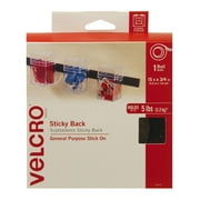 VELCRO 15 ft. x 3/4 in. Black Sticky Back Tape