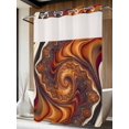 thumbnail image 2 of No Hook Shower Curtain with Snap-in Liner, Brown Orange Black Waterproof Fabric Bathroom Curtains, Modern Tie-dyeing Ombre Abstract Art Bath Curtains & Mesh Top Window 72"x96" Extra Long, 2 of 9