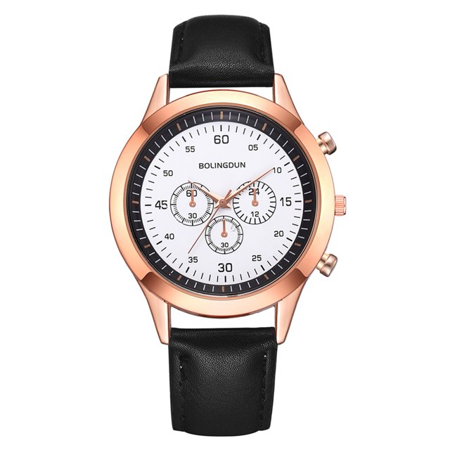 Reloj ultrafino de moda para amantes, esfera redonda, analógico, doble escala, reloj de pulsera de cuarzo #3