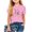 Pink, variant on Eltusu Girls Cotton T-shirts, Crew Neck Pullover Short Sleeve Fashion Kids Tops Pink Size 1-13 T