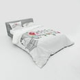 thumbnail image 3 of Music Duvet Cover Set, Vintage Style Gramophone Record Player Floral Ornament Blossom Antique, Bedding Set with Shams and Fitted Sheet, 3 Sizes, by Ambesonne, 3 of 3
