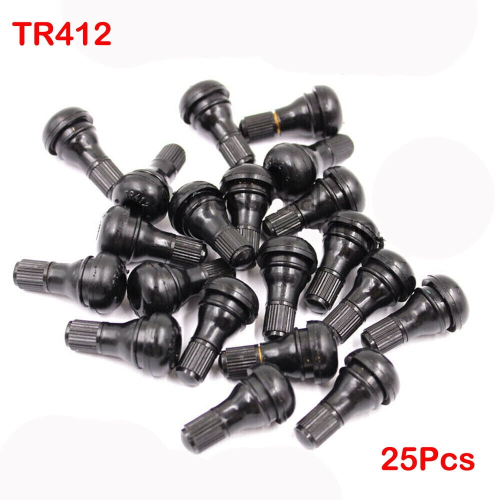 JRL 25pcs TR412 Tire Rubber Valve Stem For ATV Lawn Mower Garden