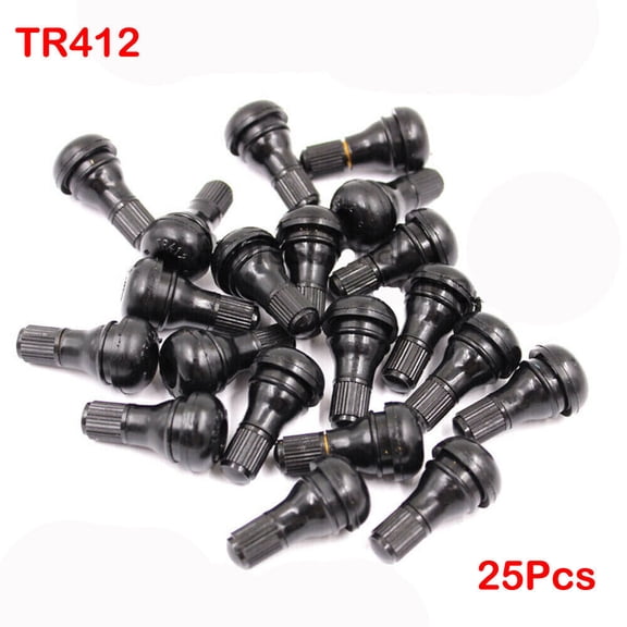 JRL 25pcs TR412 Tire Rubber Valve Stem For ATV Lawn Mower Garden Tractor Short Stem