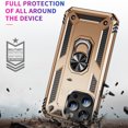 thumbnail image 2 of Dteck for Apple iPhone 15 Pro, Military Grade Armor Ring Holder Case Heavy Duty Magnetic for Car Mount Holder Shockproof TPU Bumper Hard PC Case Rotatable Ring Kickstand Cover,Gold, 2 of 7