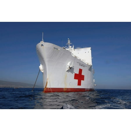 Military Sealift Command Ships - The Military Sealift Command hospital ship USNS Comfort Poster Print by Stocktrek Images