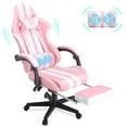 thumbnail image 5 of Luxvie Pink Gaming Chair with Footrest High Back Ergonomic Office Gamer Chair with Massage and Headrest Lumbar Support Swivel Seat Computer Game Chair for Adults, 5 of 11