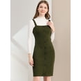thumbnail image 2 of INSPIRE CHIC Robe Chasuble pour Femme à Boutons, Taille à Nouer, Extensible, Salopette Tablier, Vert Armée, TP, 2 of 6