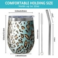 thumbnail image 5 of 12oz Stemless Wine Tumblers Leopard and Tiger Pattern Vacuum Insulated Stainless Steel Travel Tumbler Cups Mug with Lid and Straw for Champaign,Cocktail,Beer with Cleaning Brush, 5 of 5