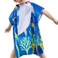thumbnail image 1 of Ounissouiy amplio suave y cómodo azul de la toalla de playa de la microfibra de los niños del tiburón de la sirena Juegos de accesorios de baño, 1 of 6