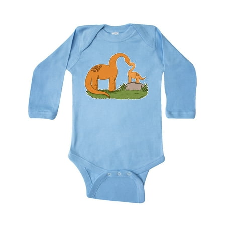 

Inktastic Cute Heart Brontosaurus Family Gift Baby Boy or Baby Girl Long Sleeve Bodysuit