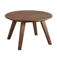 thumbnail image 1 of Walker Edison 30" Table Basse Ronde en Bois d'Acacia Massif en Brun Foncé, 1 of 5