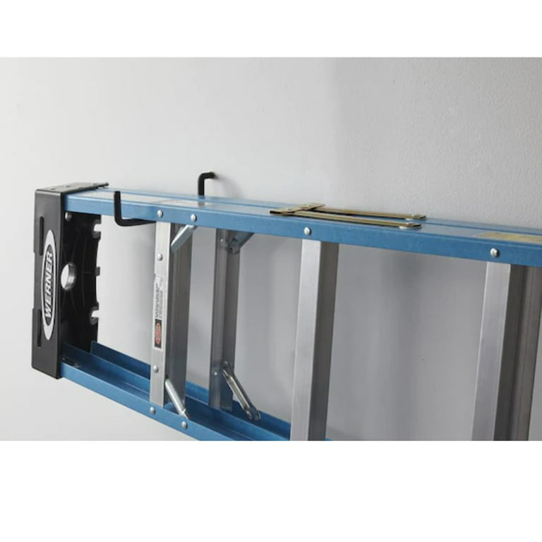 Wideskall 4 Pieces Heavy Duty Garage Storage Screw in Utility Tool Wall Mount Ladder Hanger Hook, Size: 7.5 inch, Black
