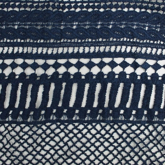 Texco Inc No Stretch 100% Polyester Chemical Judy Pattern/47 Medium Weight Lace Fabric Clothing Apparel/Bridal Gowns/Home Decor/DIY Projects, Navy 1 Yard
