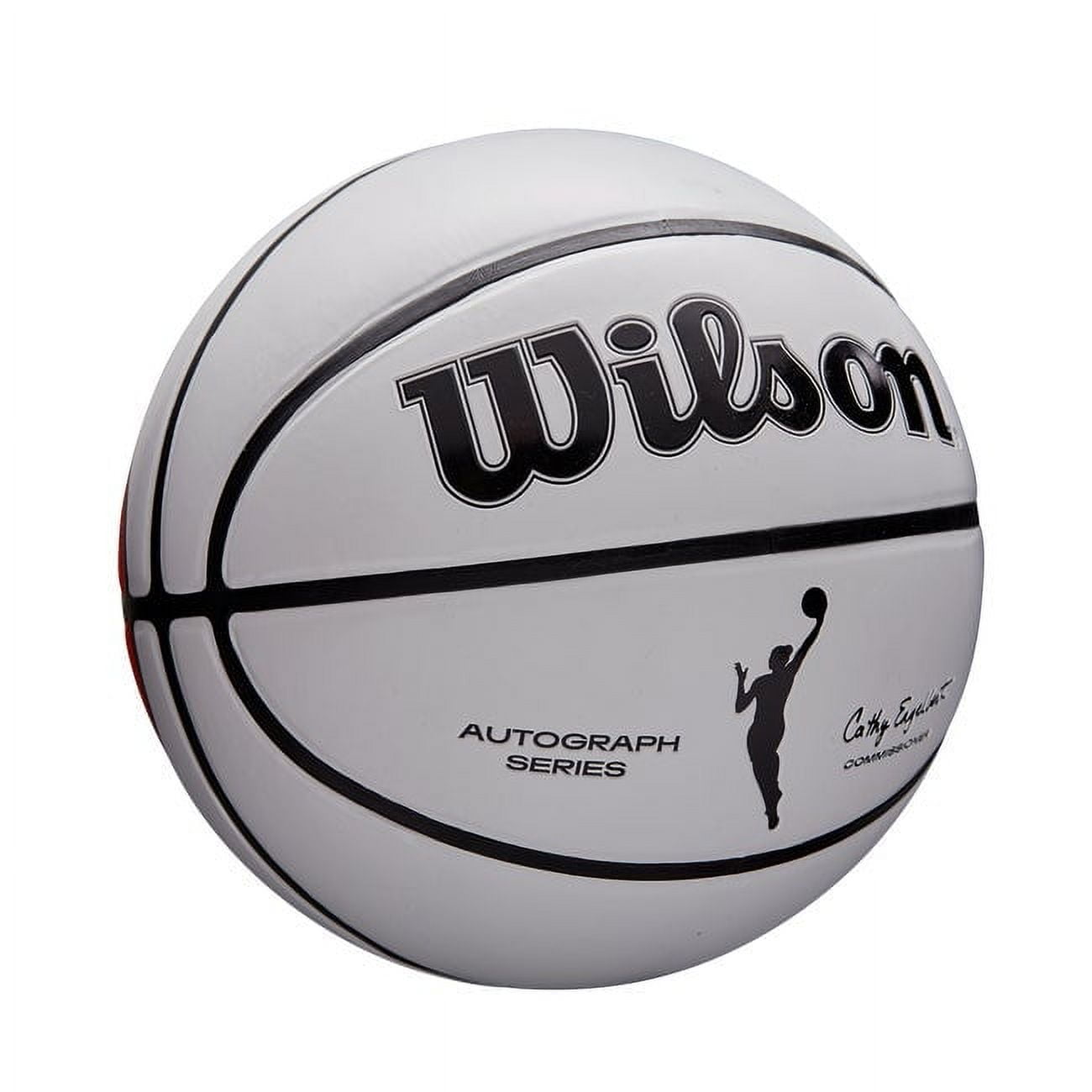 Wilson WNBA Autograph Basketball, White and Orange, 28.5 in.