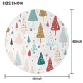 thumbnail image 6 of White Christmas Tree Pattern Round Tablecloth 60"x60",Wrinkle Wipeable Table Cloth for Kitchen Dining Room Picnic Patio Party, 6 of 6