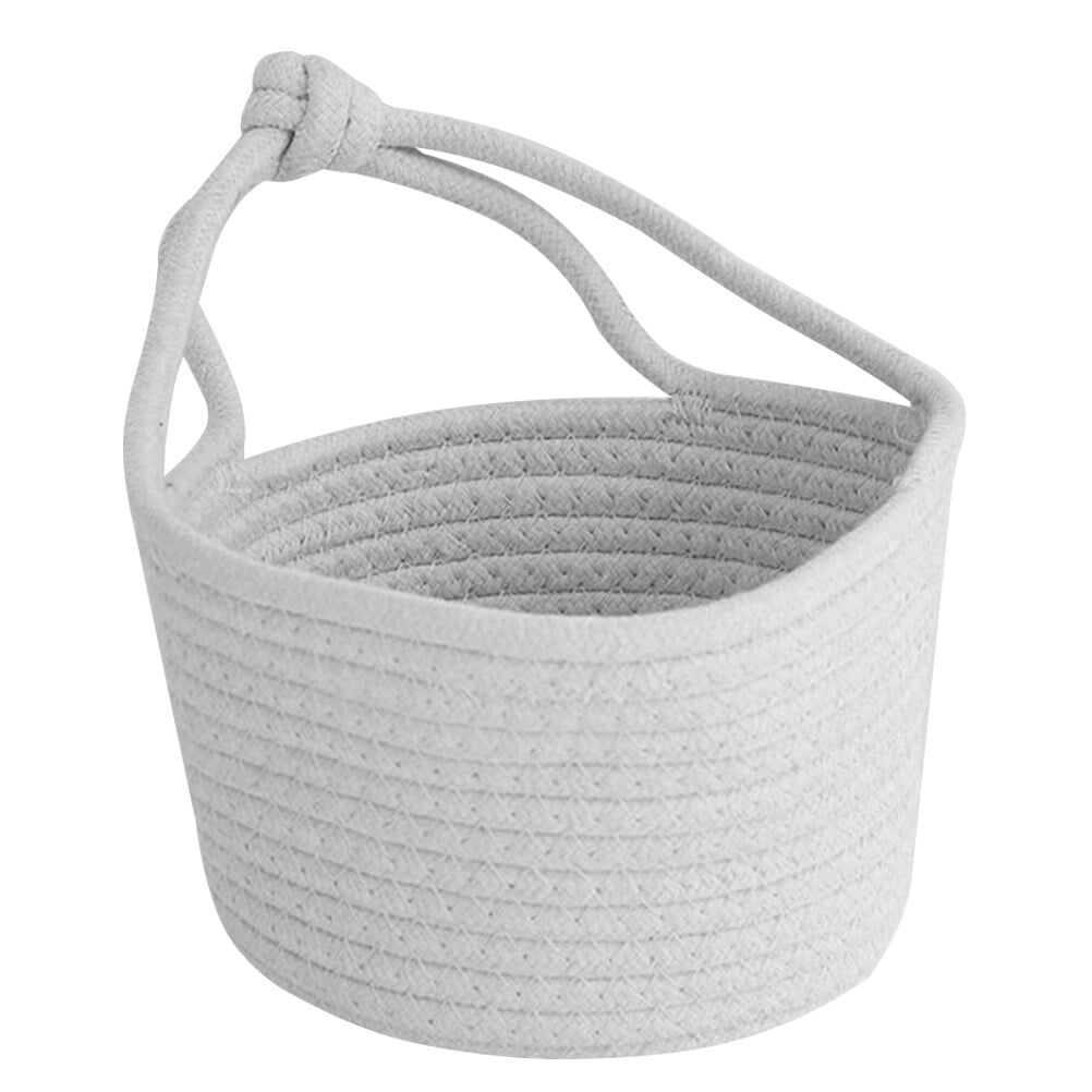 Woven Hanging Basket Cotton Rope Storage Basket Sundries Organizer